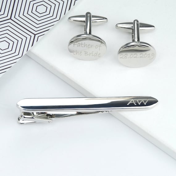Personalized Cufflinks - Silver Oval Cufflinks