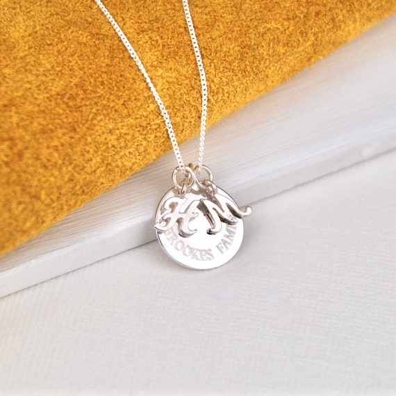 Personalised Family Initials Necklace Custom Initial Pendant for
