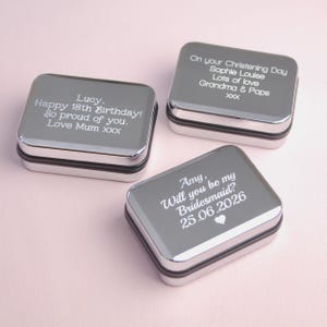 Personalised Necklace Box, Engraved Chromed Box for Necklaces, Custom Necklace Gift Box, Bespoke Gift for Bridesmaid, Engraved Necklace Case