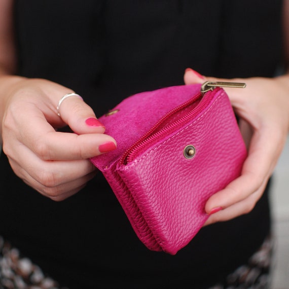 Monogram Leather Pocket Purse With Brass Press Stud Personalised