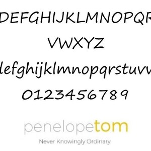 Font used for engraving on the heart and circle charm.
