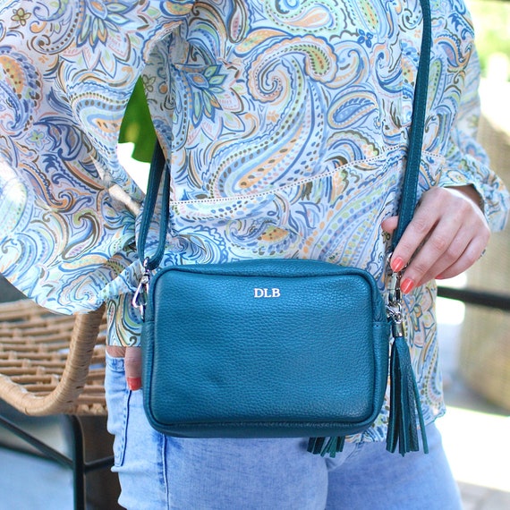 Personalised leather cross body bag sales