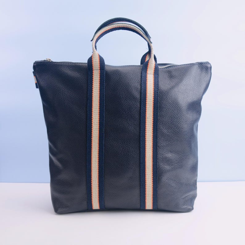 Monogram Leather Rucksack - Personalised Italian leather Backpack image 9
