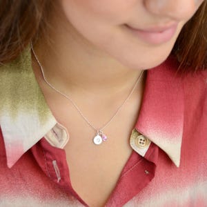 Collar de piedra natal en forma de lágrima con inicial de plata personalizado para niñas, colgante con letra del alfabeto personalizado para damas, joyería de cumpleaños para niñas, regalo para adolescentes