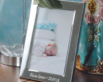 Personalised Fathers Photo Frame, Engraved Silver Plated Photograph Frame, Anti-Tarnish Frame, Custom Gift for Dad, Bespoke Gift for Him