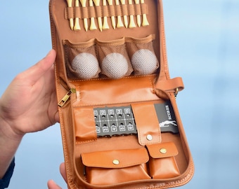 Monogram Golf Gift Set, Leather Golfing Kit