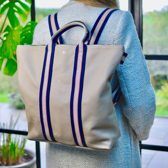 Monogram Leather Rucksack - Personalised Italian leather Backpack