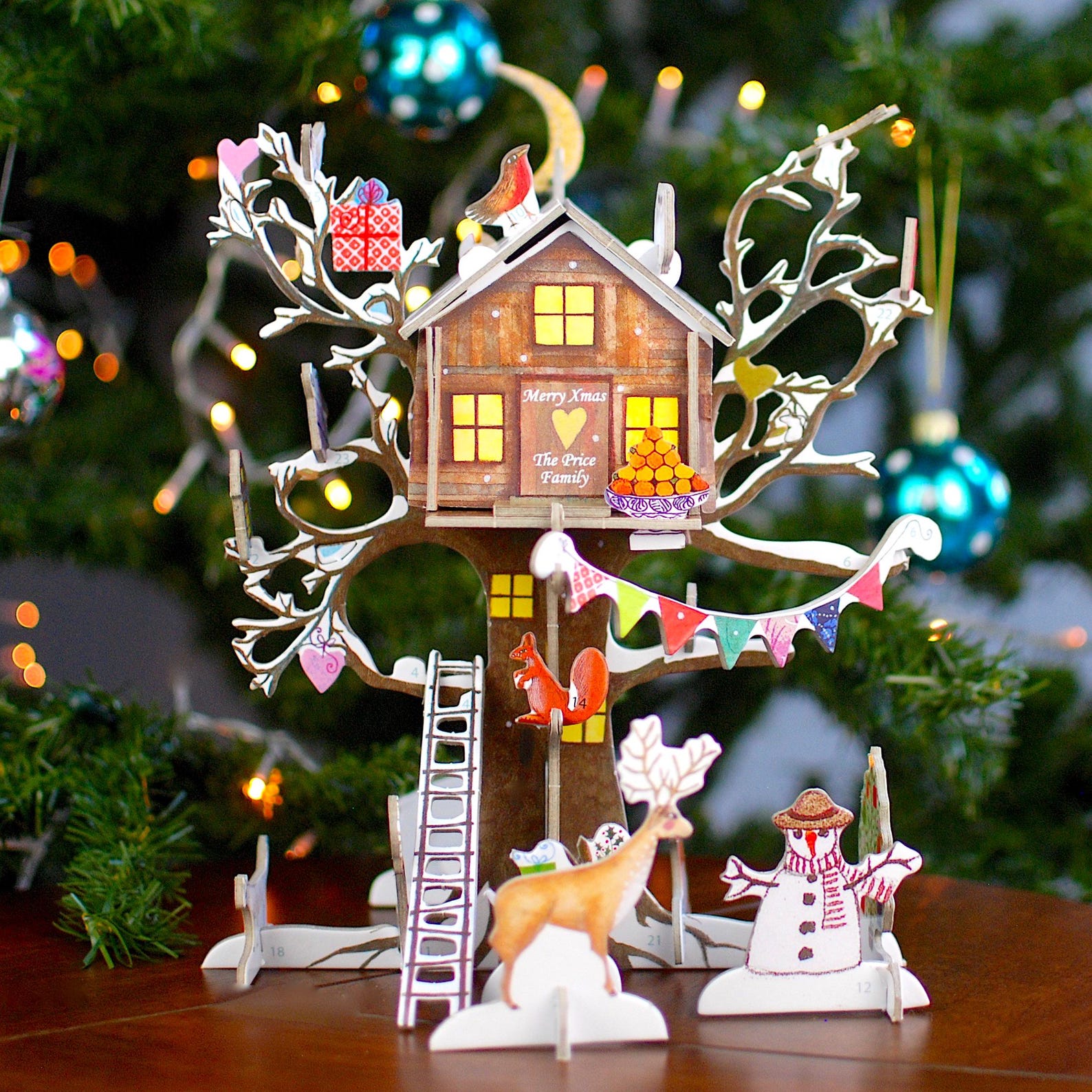 Personalised Treehouse Advent Calendar, Advent for Boys, Kids Calendar, Christmas Countdown 2025, Children's Advent Calendar, 3D Calendar