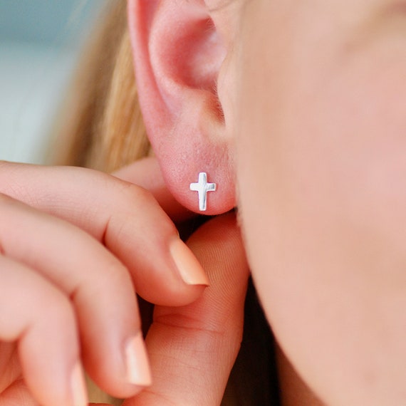 Mini on sale cross earrings