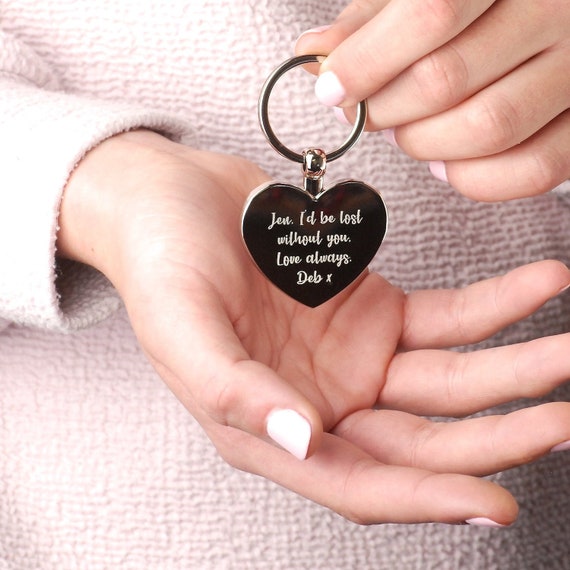 Custom Message Names Date Key ring Gift for Boyfriend Dad Mum Couple A –  The Engraving Shop