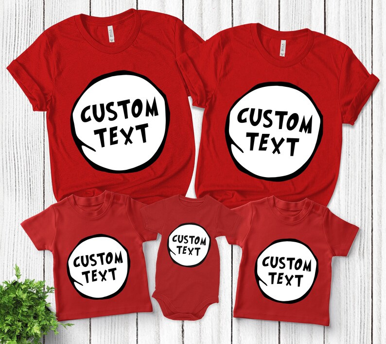 Personalized Red Book Theme Matching Shirt, Red Family Numbers Group Shirt, Funny Family