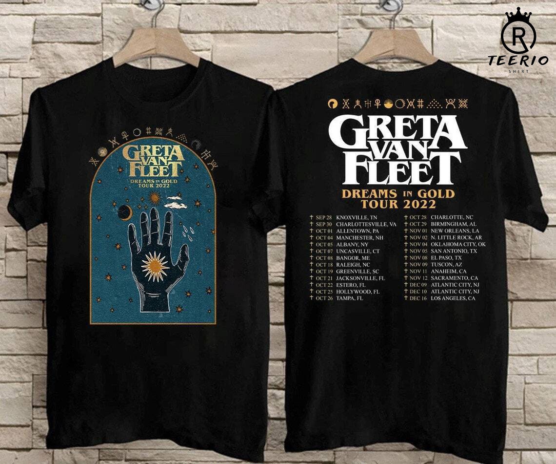Discover Greta Van Fleet Tour 2022, Dreams In Gold Music Tour shirt