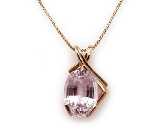 from Canada Heart Briolette Small Plum Kunzite Pendant 14k Gold Filled