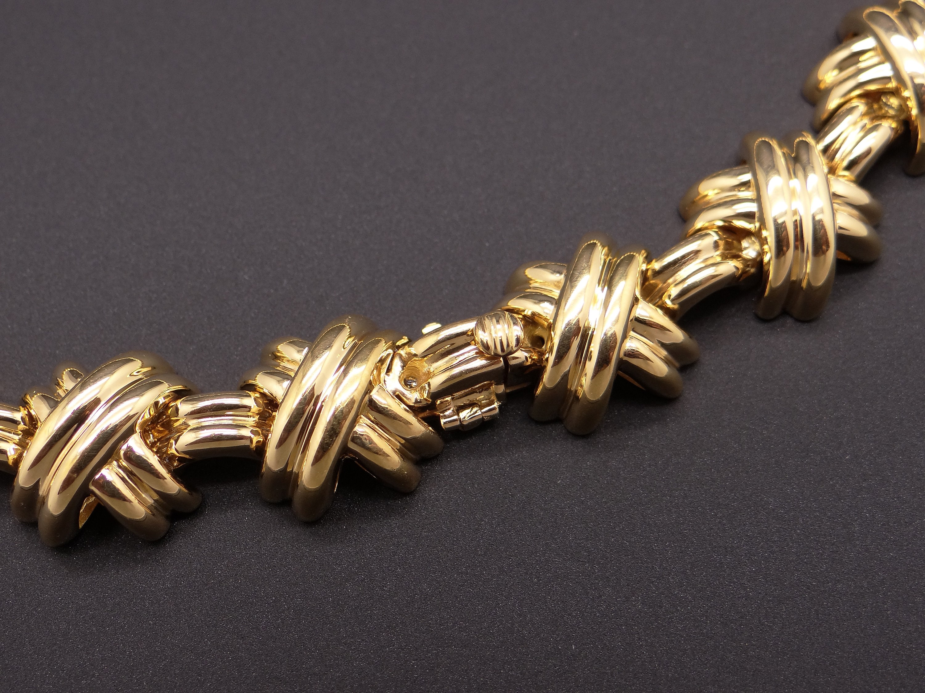 Classic Vintage Tiffany Co Signature X 18k Yellow Gold