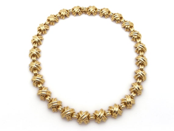 Tiffany and Co. Paloma Picasso Kiss “X” 18K Yellow Gold Diamond Necklace |  eBay