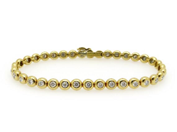 Estate Tiffany & Co 18k Yellow Gold 2ct Round Cut Diamond Bezel