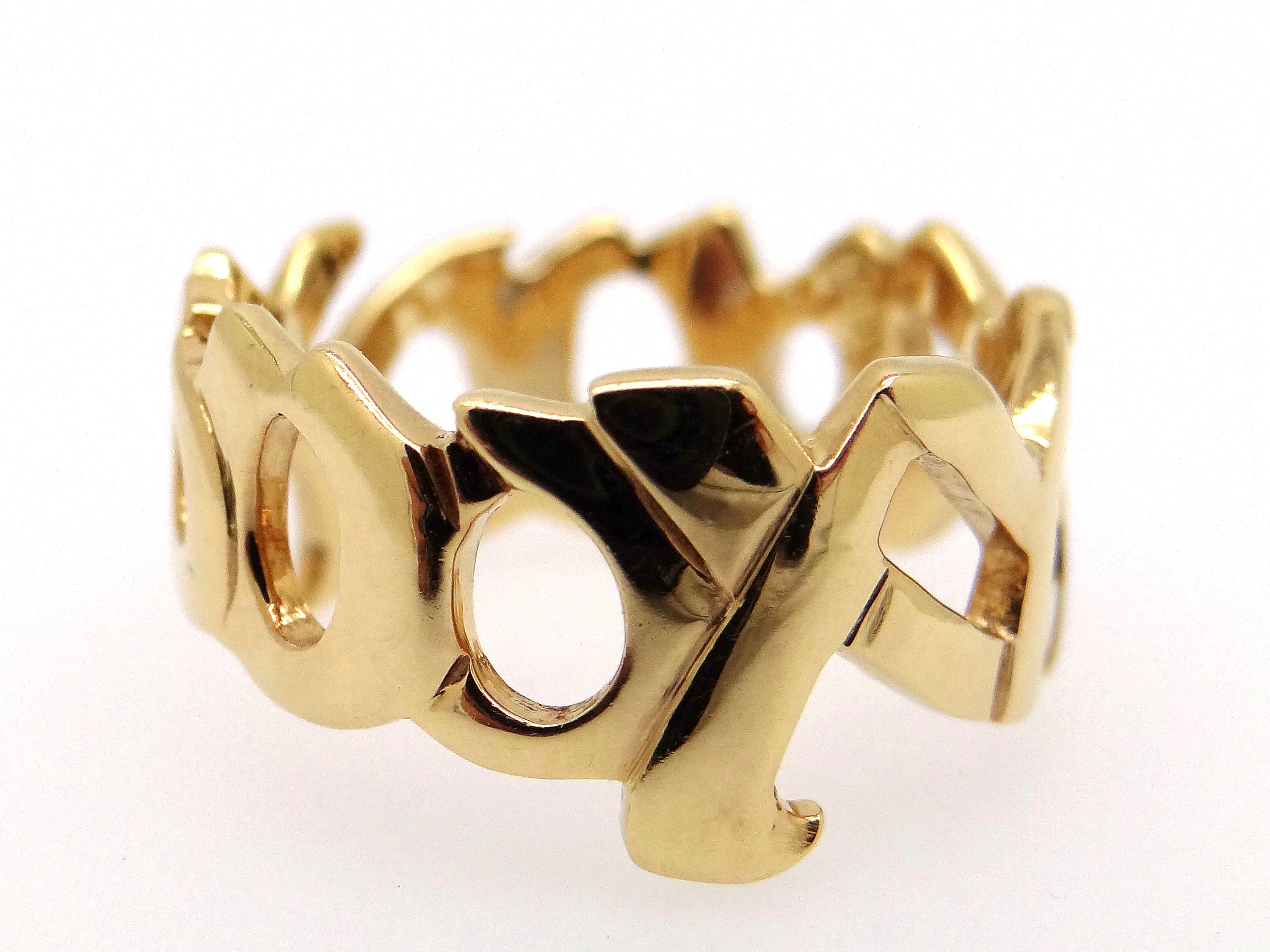 Estate Tiffany & Co Picasso 18k Yellow Gold Graffiti X O Love Hug