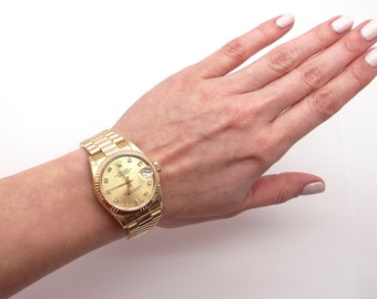 Exquisite Rolex 18K Yellow Gold President Datejust 31MM