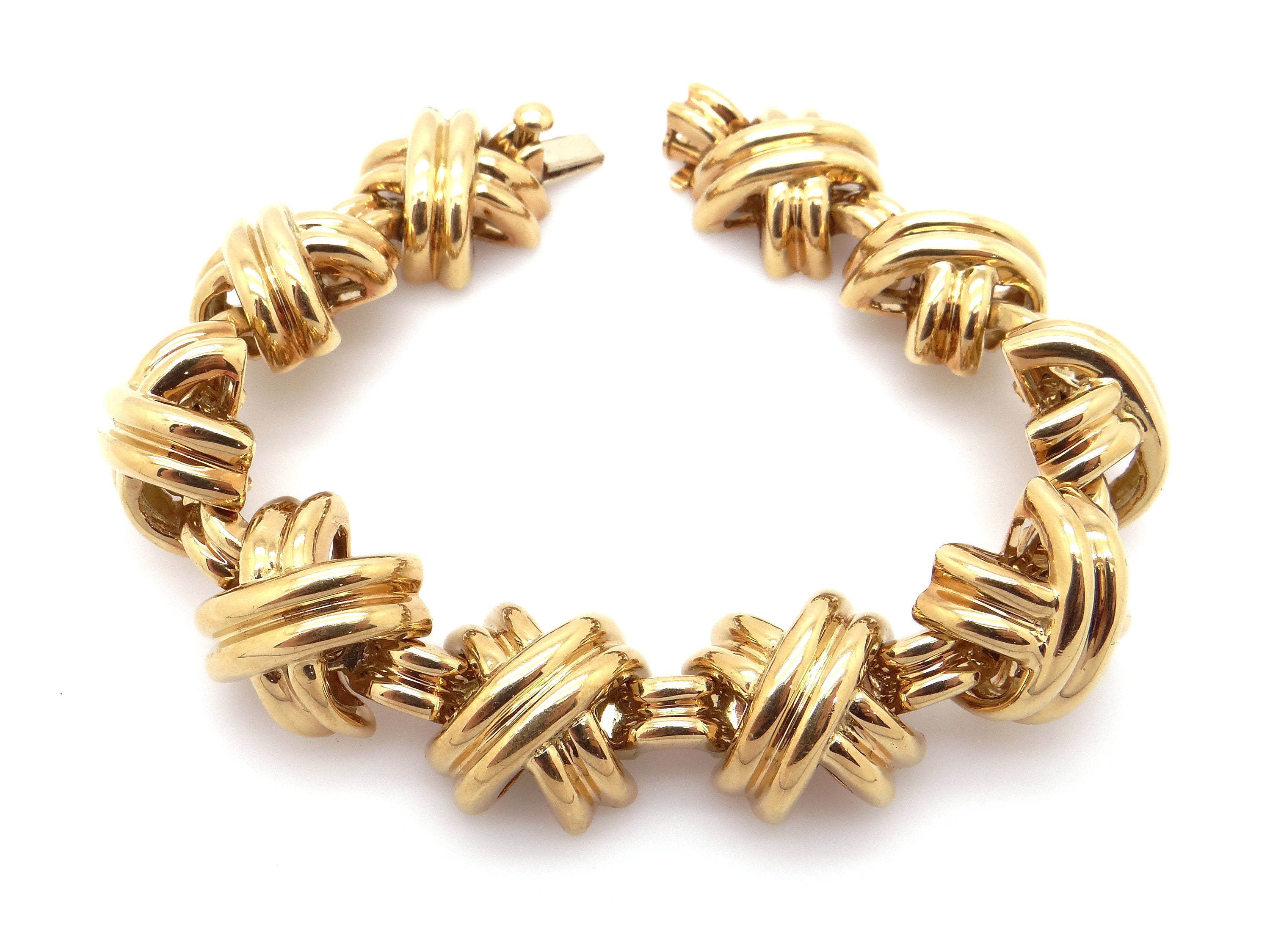 Estate Tiffany & Co Signature X 18k Yellow Gold Classic Link