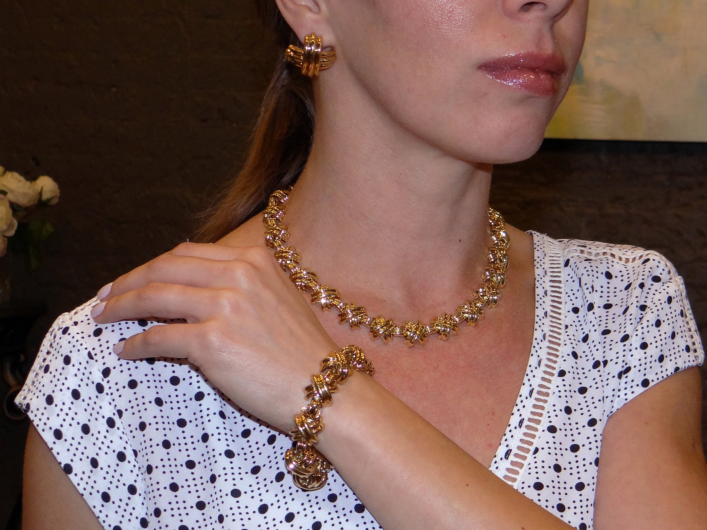 Classic Vintage Tiffany Co Signature X 18k Yellow Gold Classic Vintage Tiffany Co Signature X 18k Yellow Gold