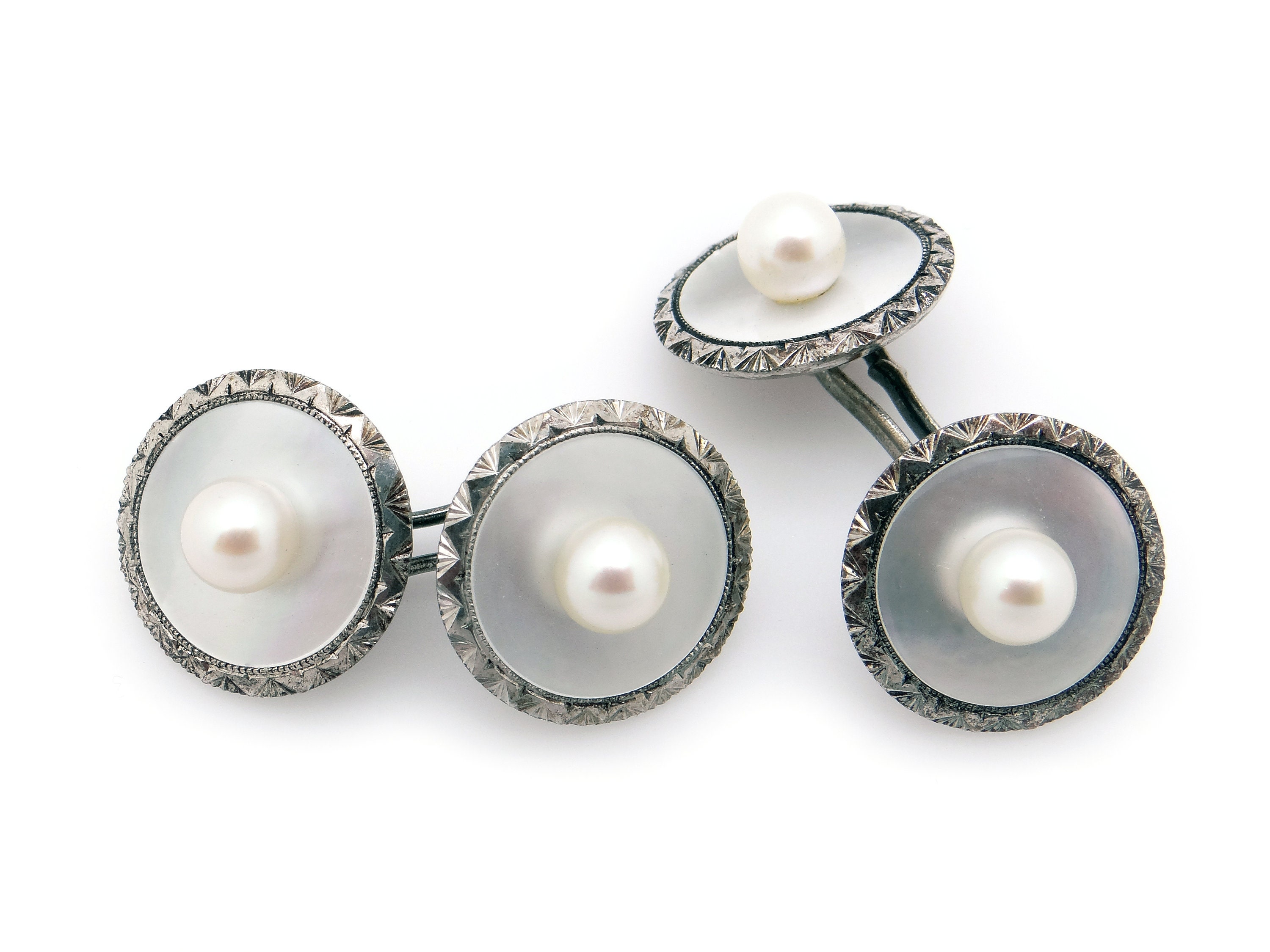 nimelt ピアス white vintage x pearl K18 ホワイトゴールド 丸玉 ピアス（5mm） （7282156732573