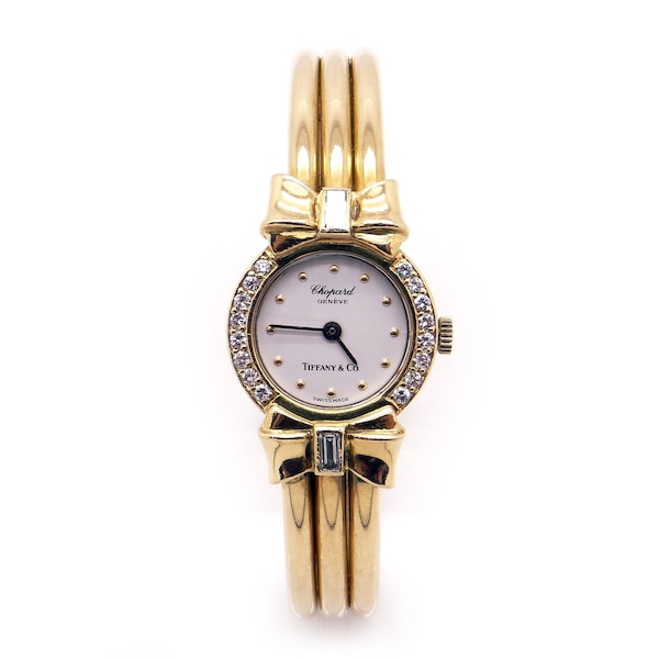 Exceptional Tiffany & Co Chopard Happy Diamonds 18k Yellow Gold Diamond Bracelet Watch
