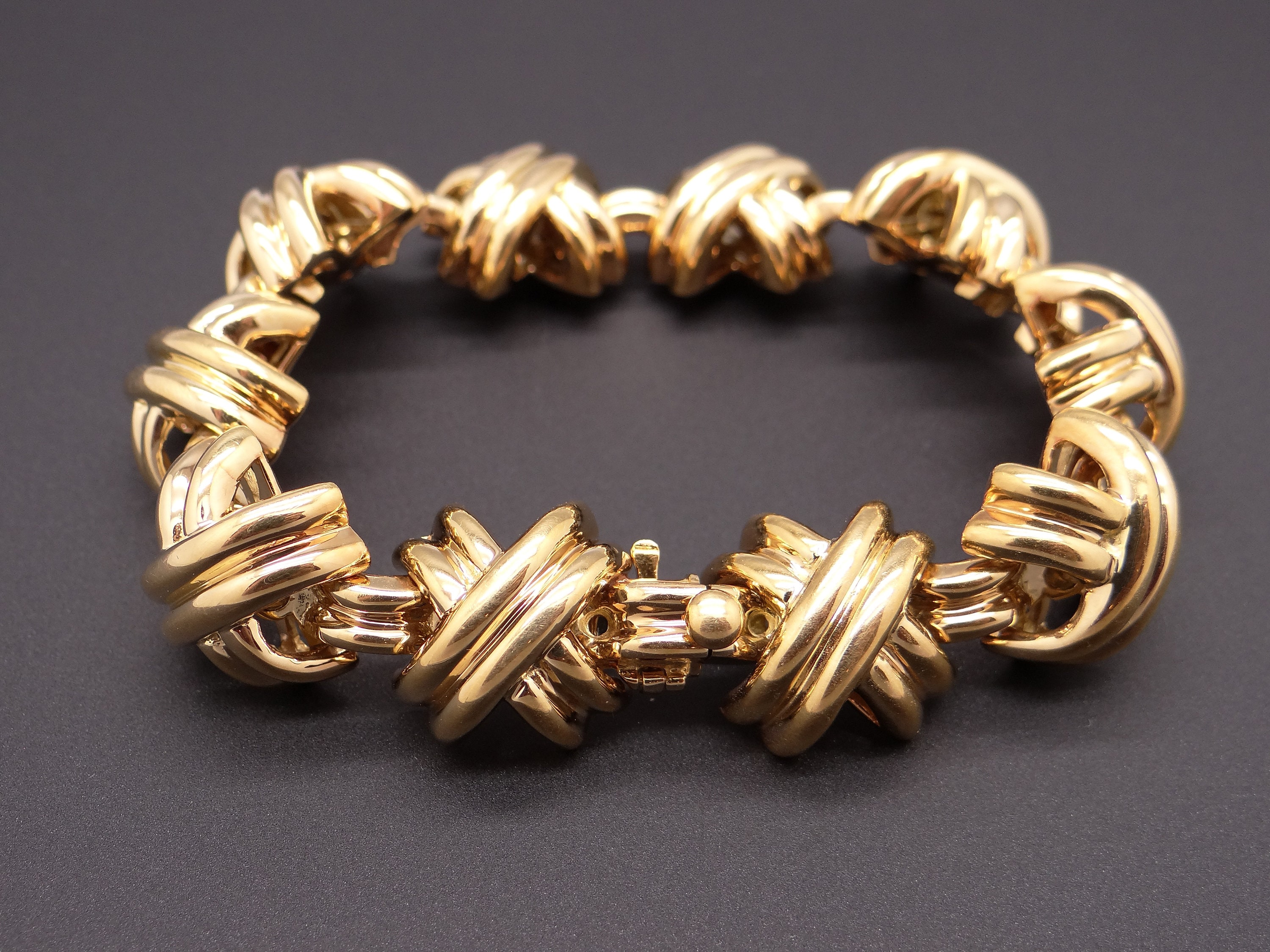 Estate Tiffany & Co Signature X 18k Yellow Gold Classic Link