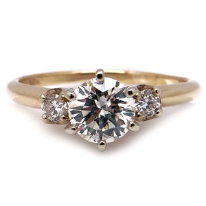 Dazzling 14k Yellow Gold 1.25ct Round Brilliant Cut Diamond Engagement Love Ring size 8.5