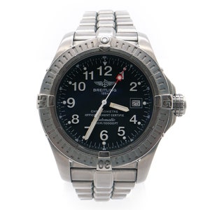Mens Breitling Avenger Seawolf Titanium Automatic Watch Box Papers E17370