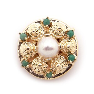 14k Yellow Gold .50ct Marquise Cut Blue Topaz Flower Slide Bracelet Charm