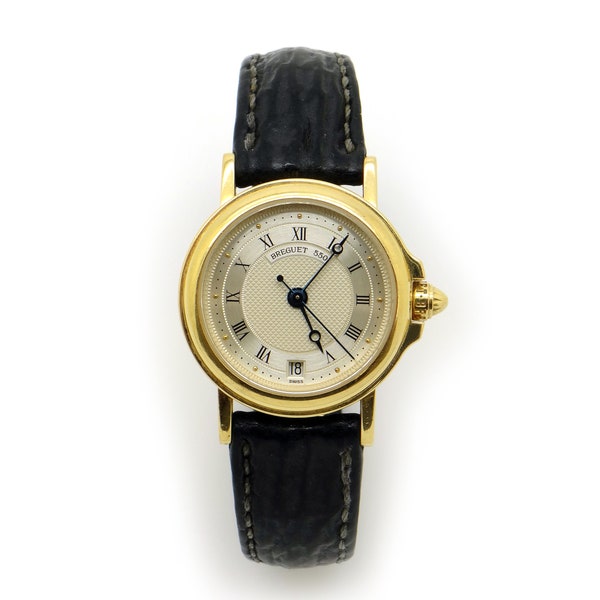 Classic Breguet 18k Yellow Gold 25mm Automatic Watch 550B Horloger De La Marine