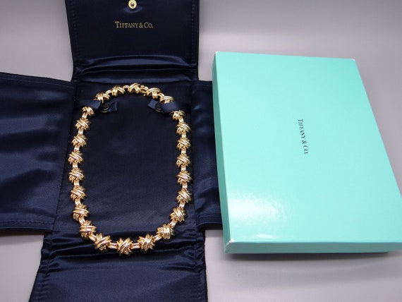 Tiffany and Co. Elsa Peretti Gold Mesh Pearl Necklace | Heart necklace  tiffany, Silver gold necklace, Pearls