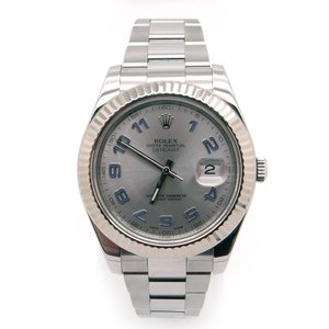 Rolex Datejust II 41mm Stainless Steel 18k White Gold Rare Dial 116334 Box