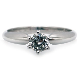 Classic Platinum .25ct Round Brilliant Cut Natural Diamond Solitaire Engagement Promise Ring Size 6.25