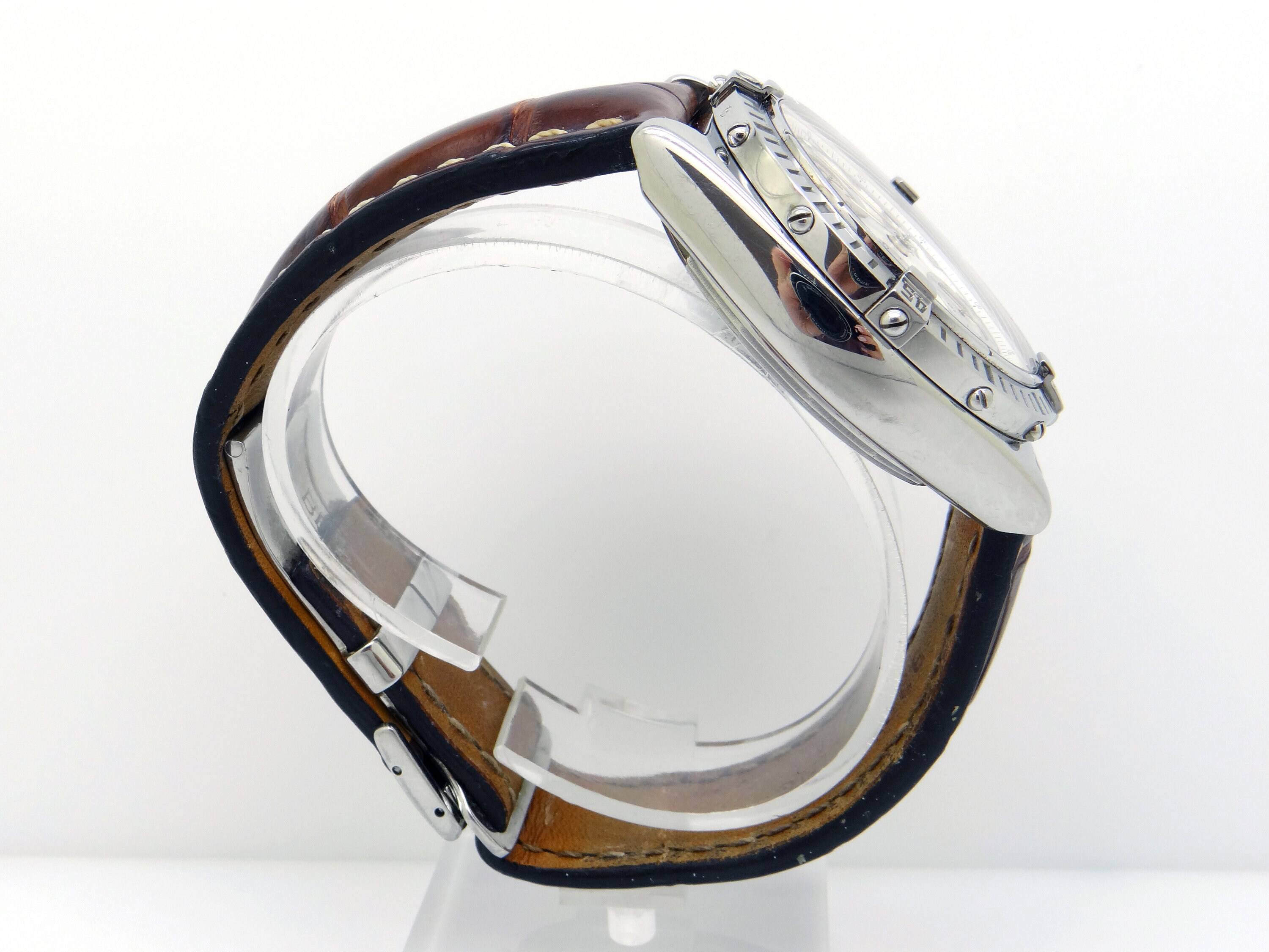 Breitling Chronomat Stahl Mutter Perle Automatik Chronograph Uhr 