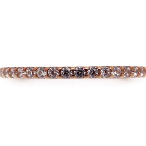 Classic 14k Yellow Gold 1ct Round Natural Diamond 1.5mm Eternity Wedding Stack Band Ring Size 8.5