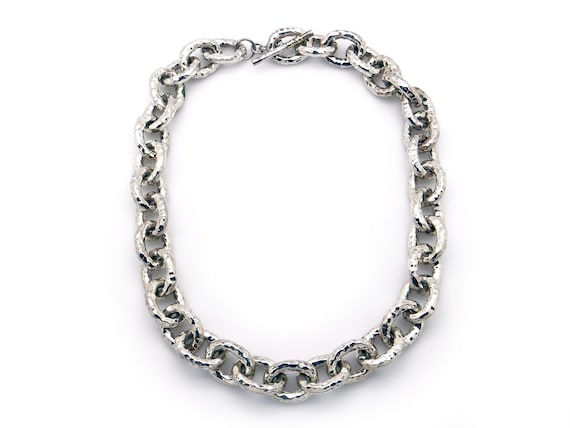Ippolita Glamazon Hammered 18mm Heavy Gauge Silver Link Chain