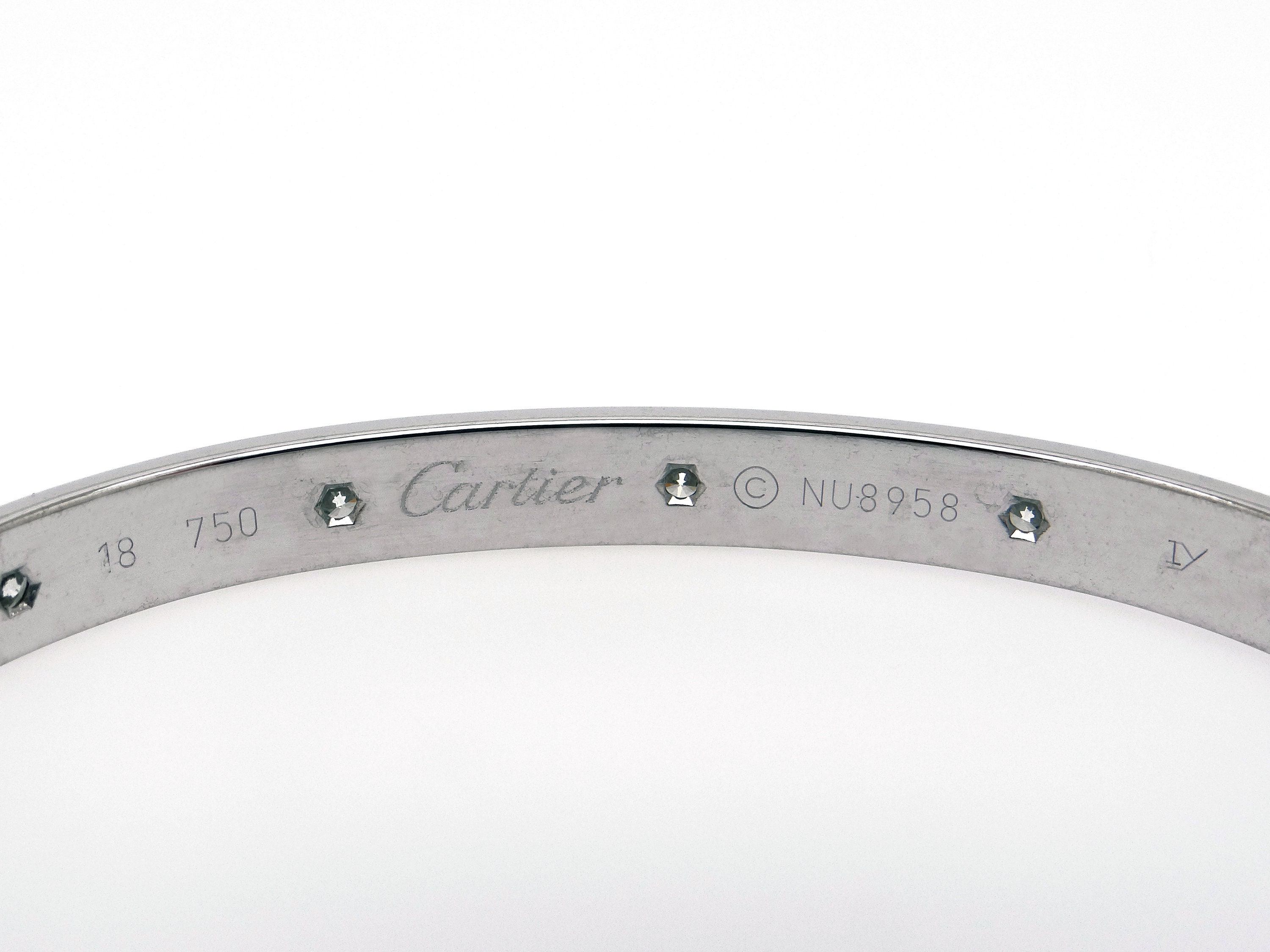 Cartier LOVE 10 Diamond Bracelet in 18k White Gold 0.96 CTW