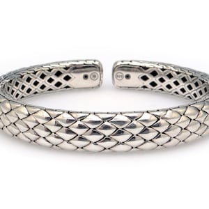 Mens John Hardy Sterling Silver Cobra Legends 10mm Flex Cuff Bracelet 7 inch
