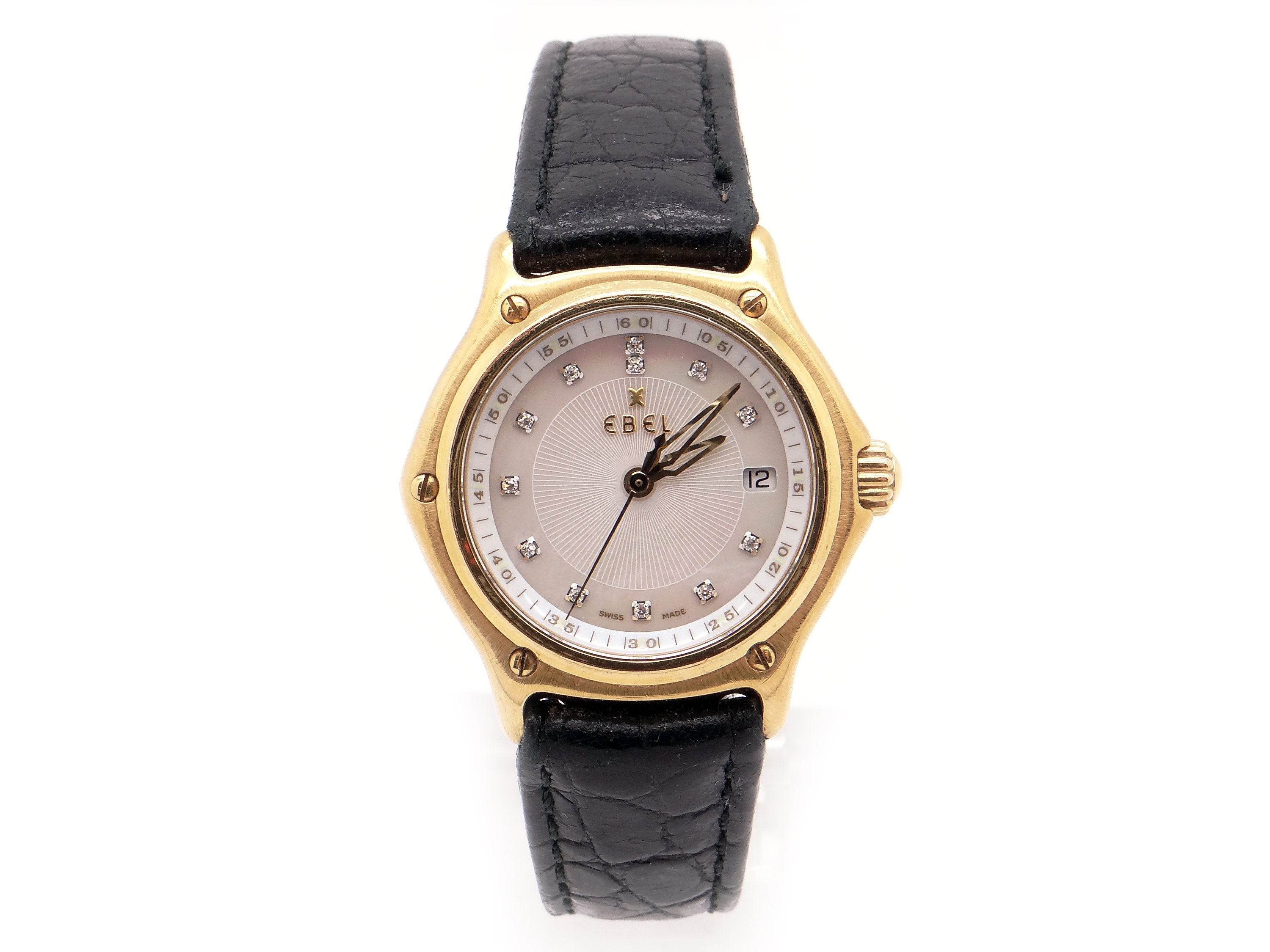 Beautiful Ladies Ebel Classic 1911 18k Yellow Gold Diamond Dial