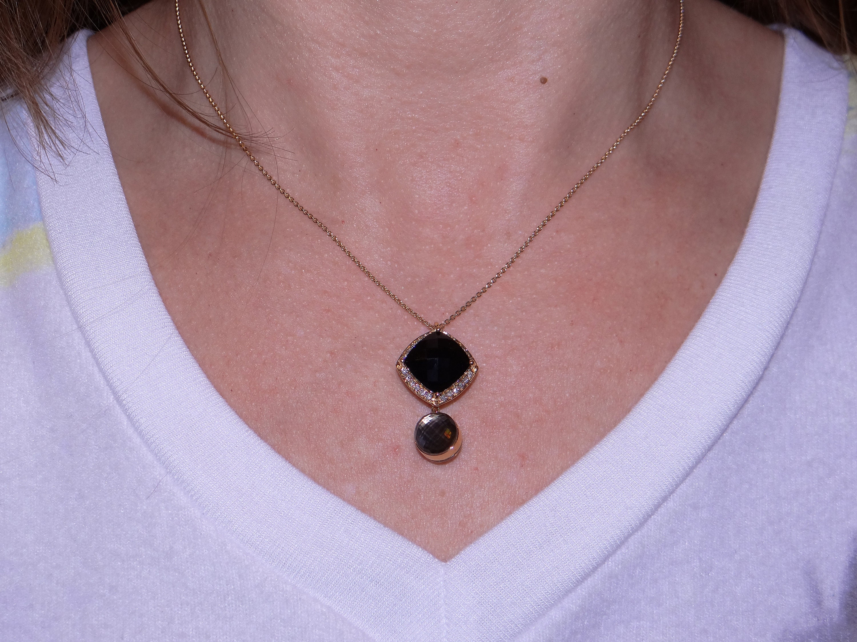 Exquisite Giorgio Visconti 18k Rose Gold 6.24ct Natural Black Onyx 