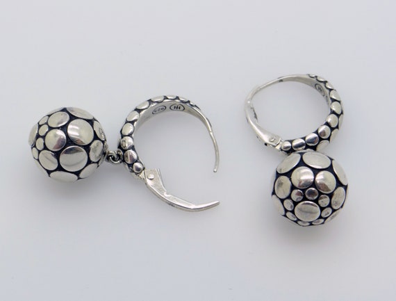 John Hardy Dot Sterling Silver Sphere Drop Earrings Silver