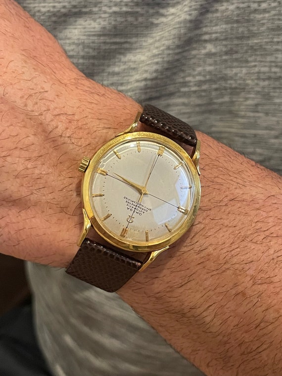 Mens Omega Chronometer 18k Yellow Gold Automatic Watch White Dial 352 Etsy UK