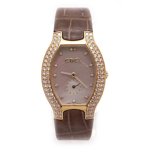 Gorgeous Classy Ladies Ebel Beluga Tonneau 18k Yellow Gold 1.76ct Diamond Pave Watch With Gold Deployment Buckle 8014G38-30
