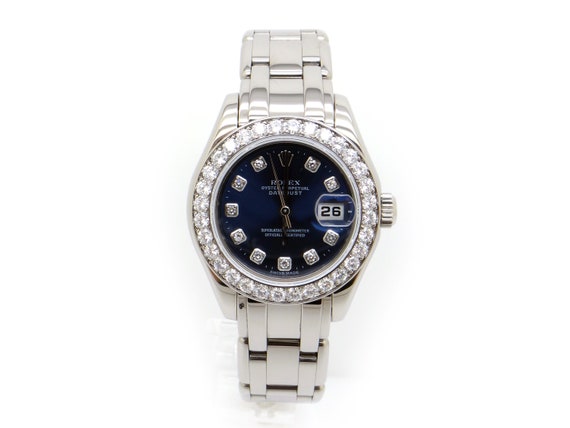 Rolex Pearlmaster Datejust 18k White Gold 29mm Diamond Dial Bezel Watch 80299 Etsy Canada