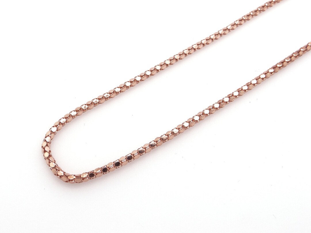 Minimalist 14k Rose Pink Gold 2mm Open Link Chain Necklace