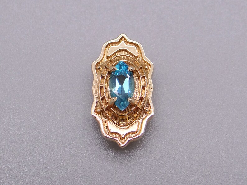 14k Yellow Gold .50ct Marquise Cut Blue Topaz Flower Slide Bracelet Charm