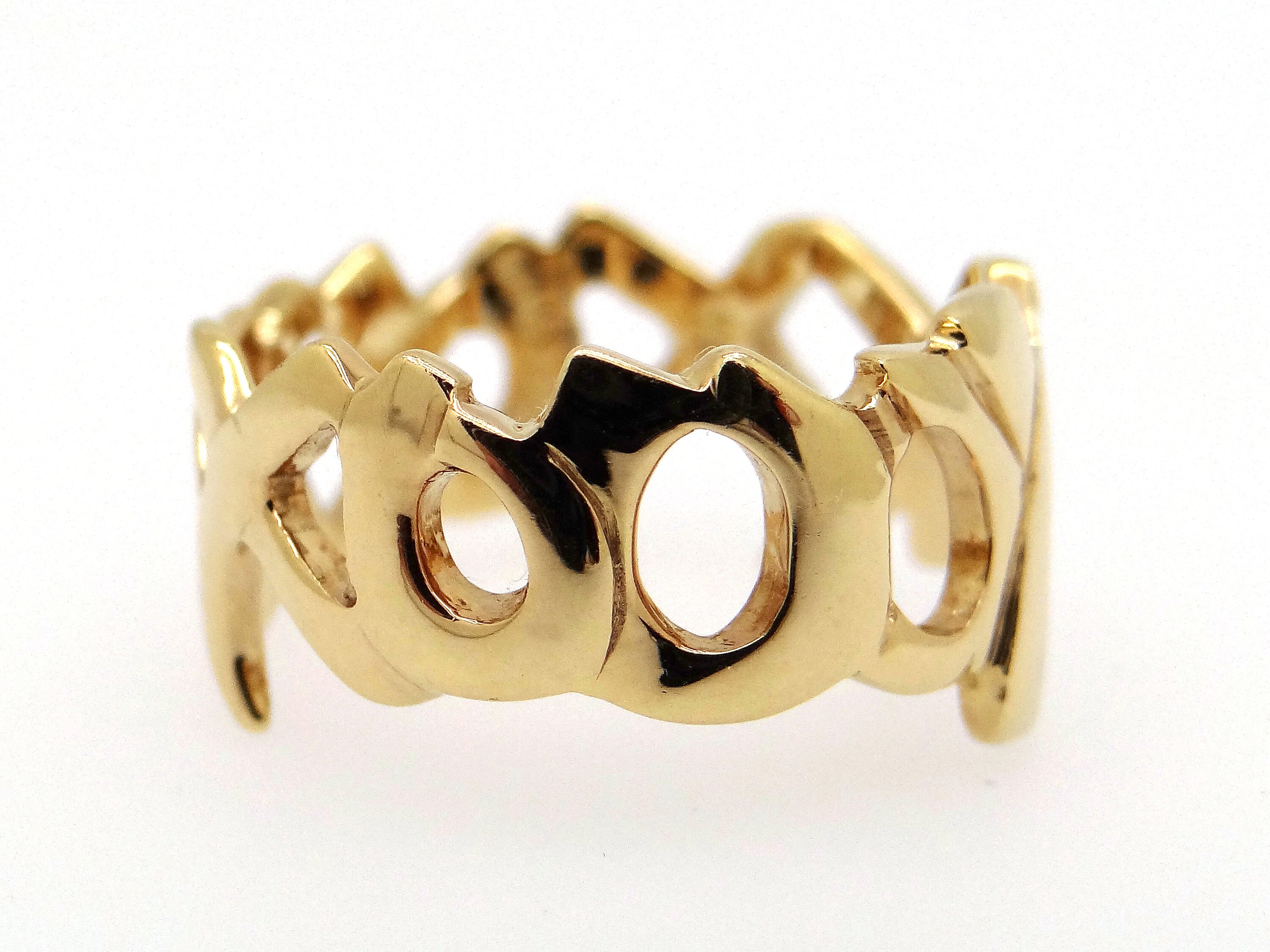 Estate Tiffany & Co Picasso 18k Yellow Gold Graffiti X O Love Hug