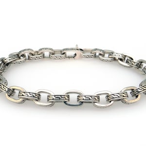 Mens John Hardy Sterling Silver Classic Chain 7mm Link Bracelet 8.25&quot;