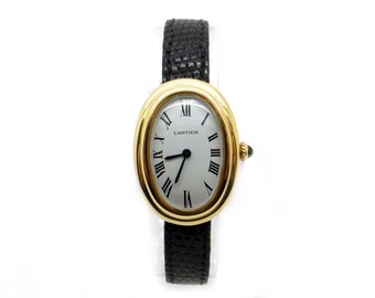 Vintage Cartier Paris Baignoire 18k Yellow Gold Dress Watch Manual Wind 78094